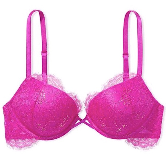 Victoria’s Secret Very Sexy Bombshell Add-2-Cups Lace Shimmer Push Up Bra Pink - Picture 4 of 11